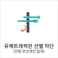 유해트래픽만 선별 차단 (전용 보안엔진 탑재)